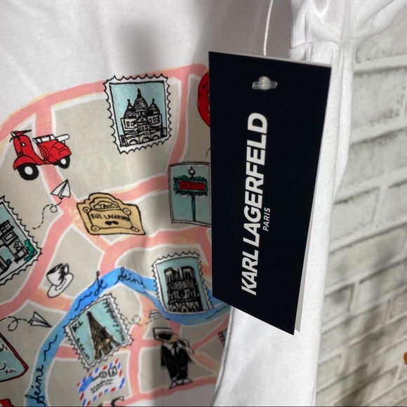NWT Karl Lagerfeld Paris Graphic Tee Sz Small - Picture 7 of 9